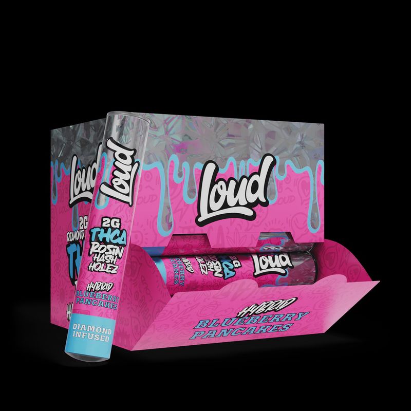 LOUD THCA ROSIN HASH HOLEZ 2GM PRE ROLL BLUEBERRY PANCAKES (H) 20/CT