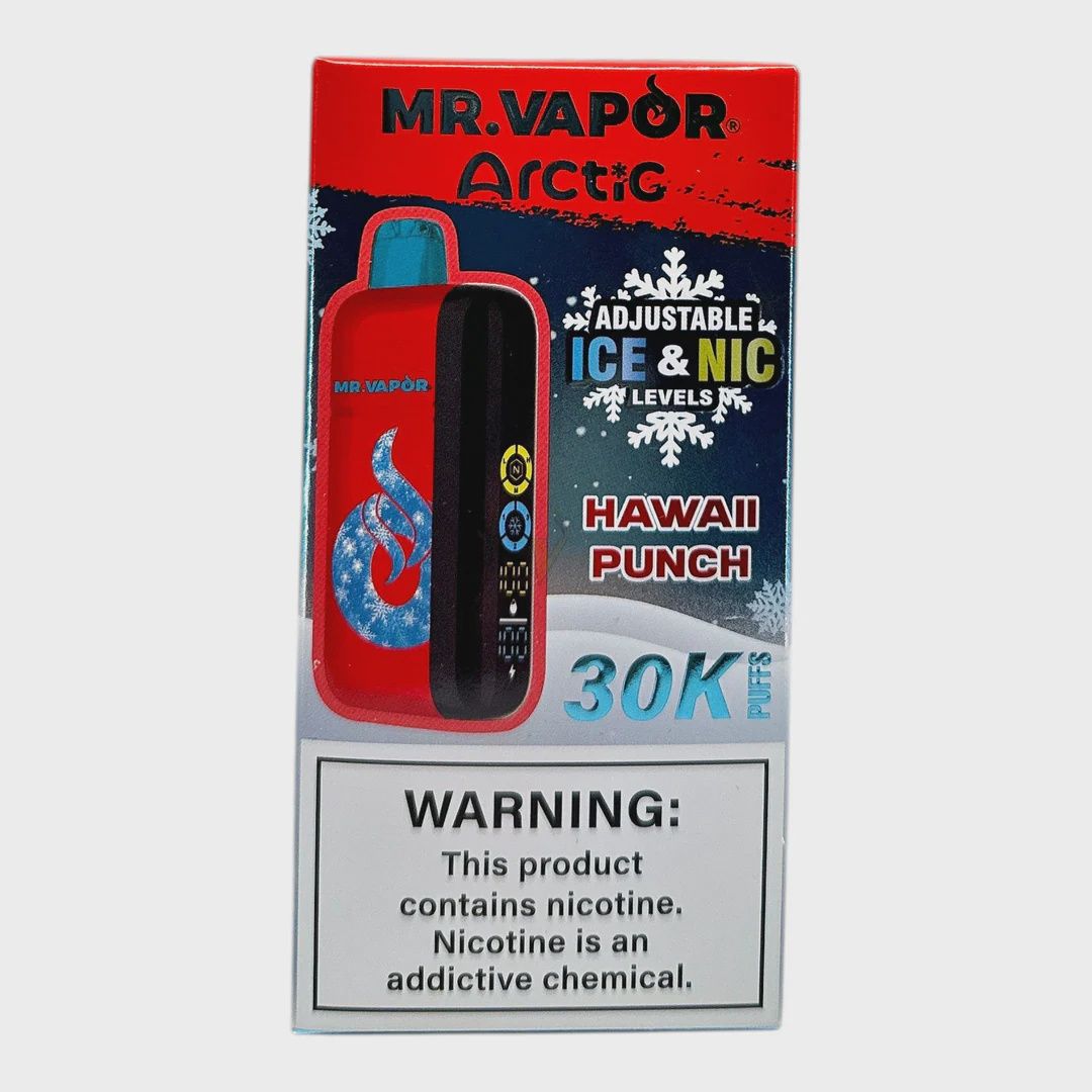 MR. VAPOR ARCTIC HAWAII PUNCH 5% 30K PUFF ADJUSTABLE NIC &amp; ICE LEVEL 5/CT