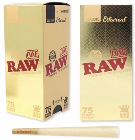 RAW ETHEREAL CONES KING SIZE  BACKROLLED 75/CT