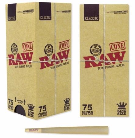 RAW CONES BACKROLLED KING SIZE 75/CT