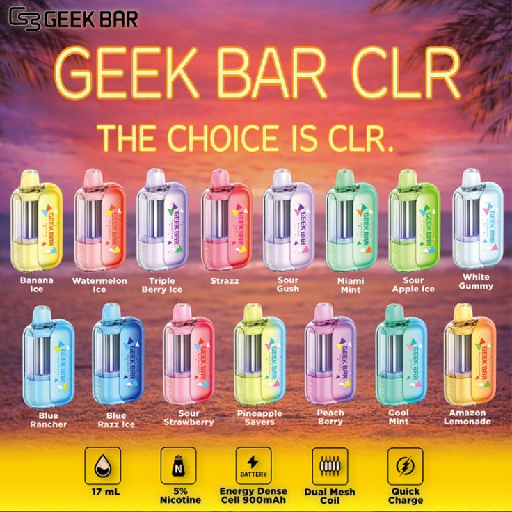 GEEK BAR CLR DISPOSABLE 5% 5/CT