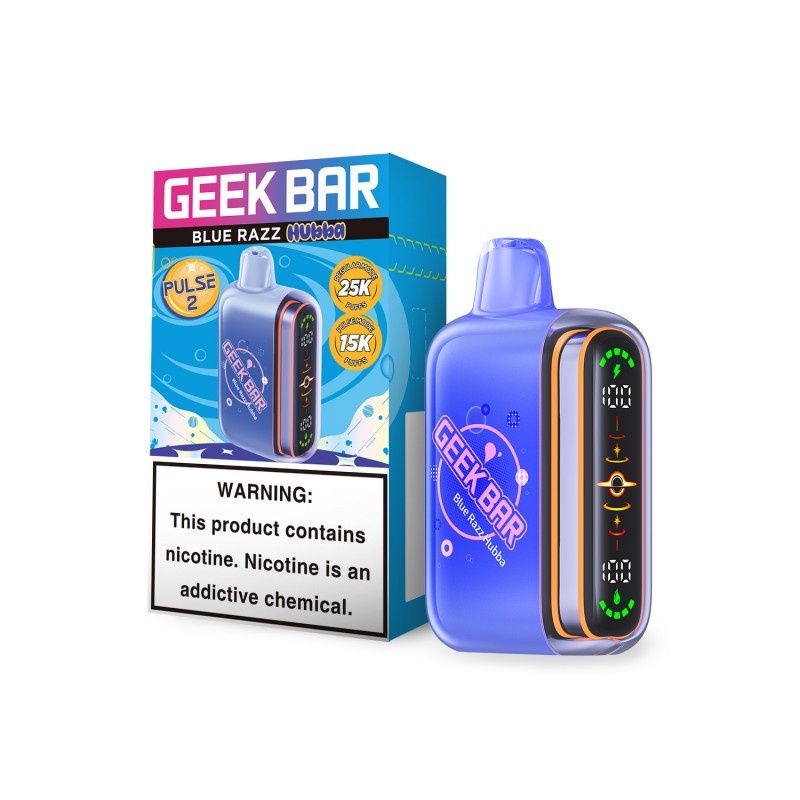 GEEK BAR PULSE V2 DISPOSABLE 5% 5/CT, FLAVOR: BLUE RAZZ HUBBA