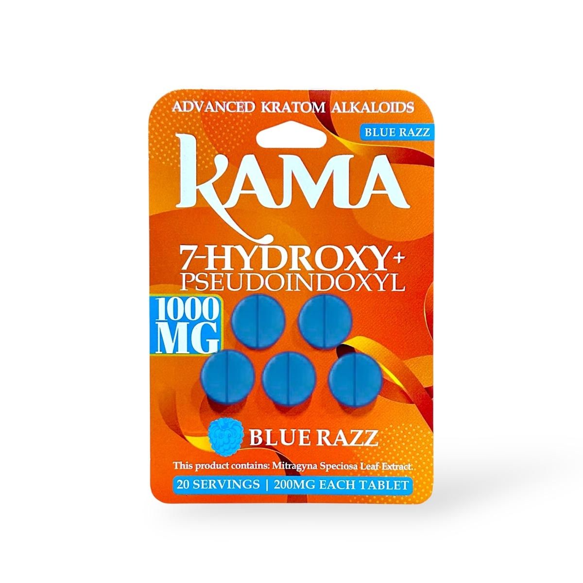 KAMA 7 HYDROXY+PSEUDO 1000MG 10/CT, FLAVOR: BLUE RAZZ