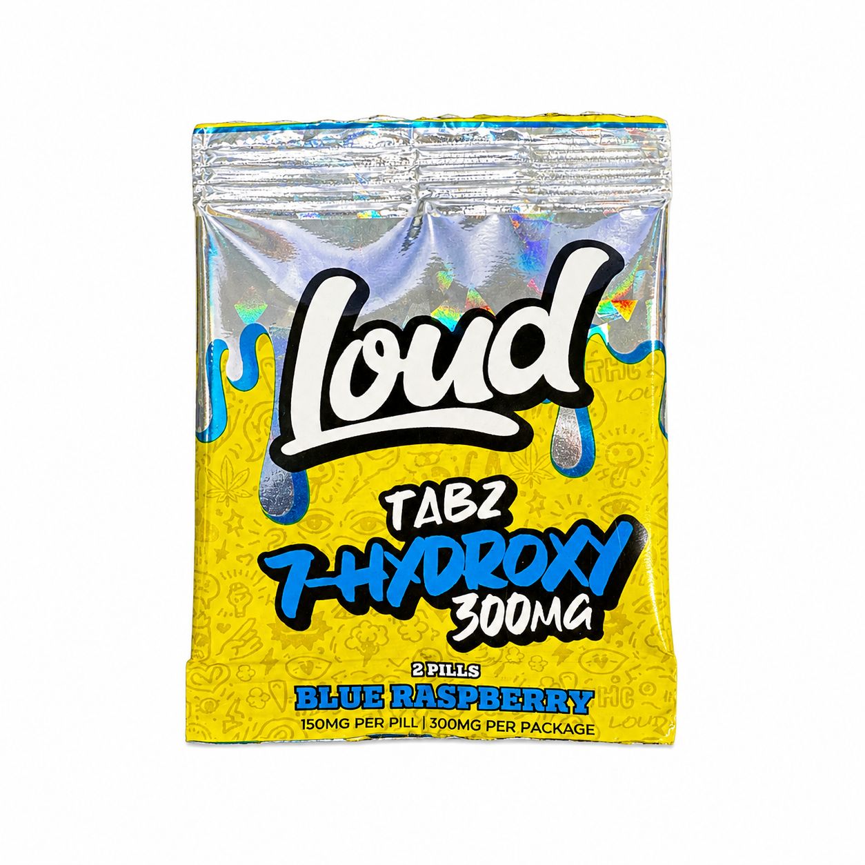 LOUD TABZ 7OH 300MG 20/CT, FLAVOR: BLUE RASPBERRY