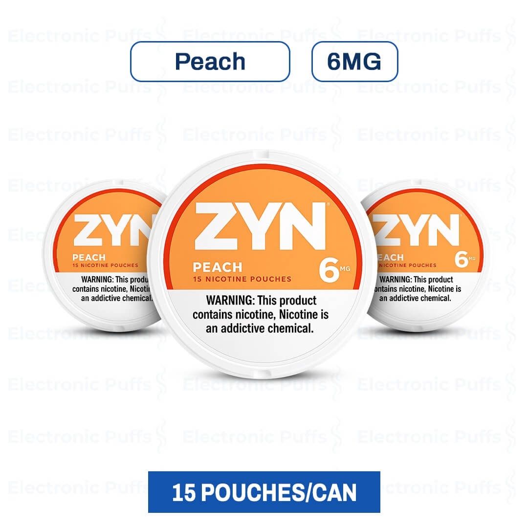 ZYN NICOTINE POUCHES 6MG PEACH 5/CT
