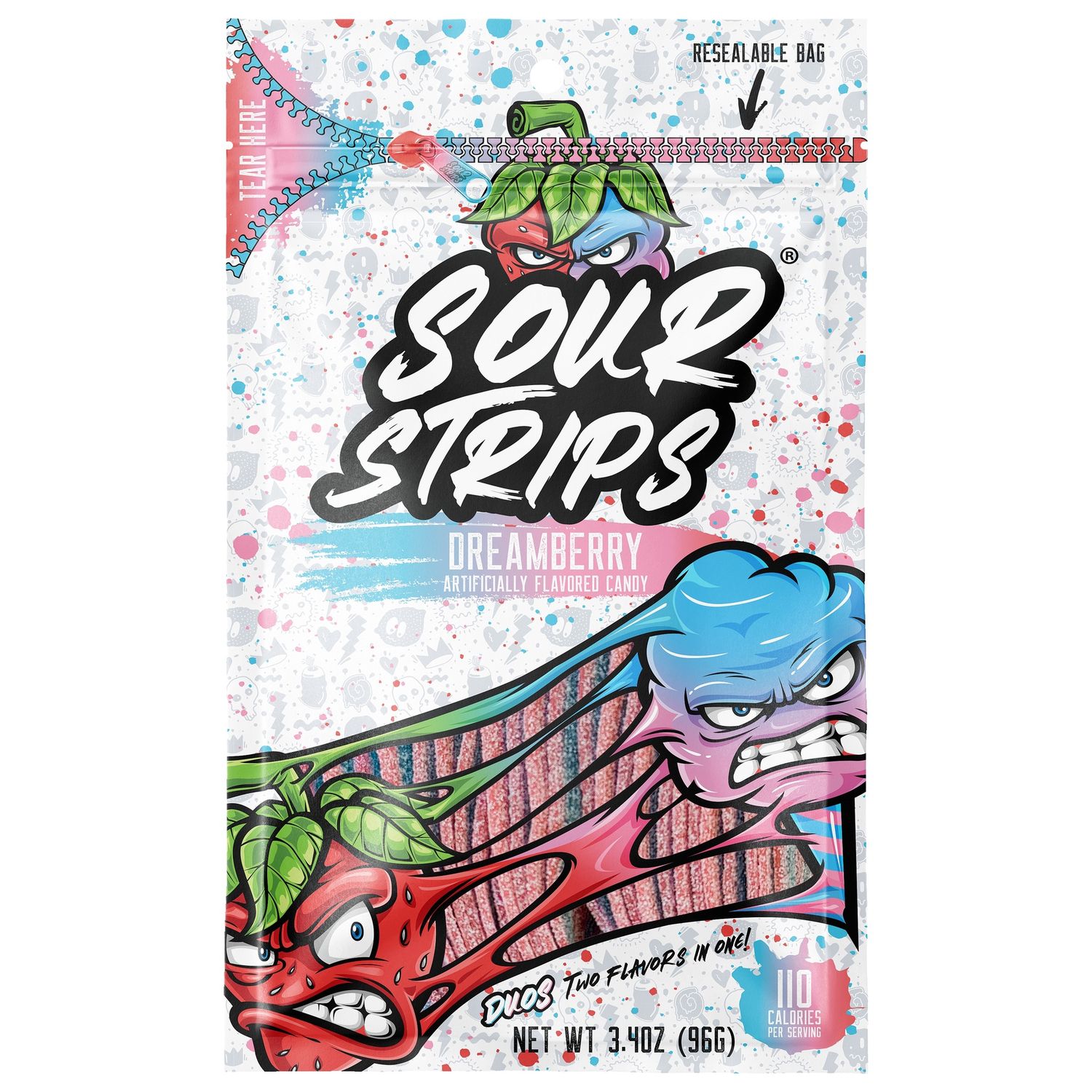 SOUR STRIPS PEG BAG DREAMBERRY 12/CT