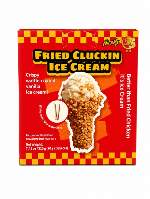 NICEME 3D FRIED CLUCKIN CRISPY WAFFLE VANILLA ICE CREAM 24/CT