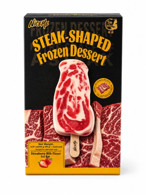 NICEME 3D STEAK SHAPED FROZEN DESSERT ICE CREAM 24/CT