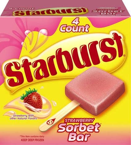 STARBURST STRAWBERRY SORBET BAR 12/CT