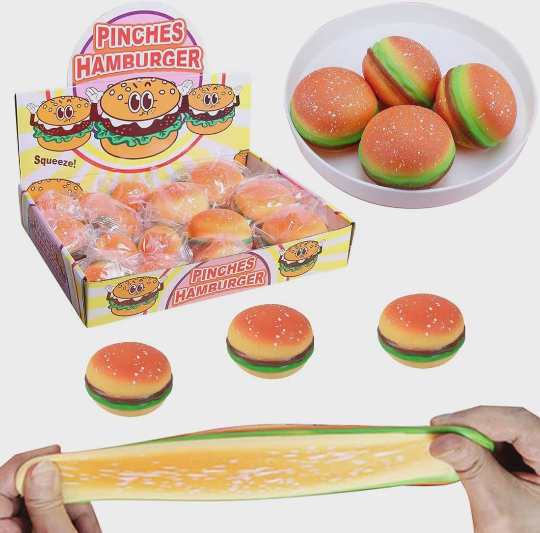 SQUISH TOY BURGER 12/CT