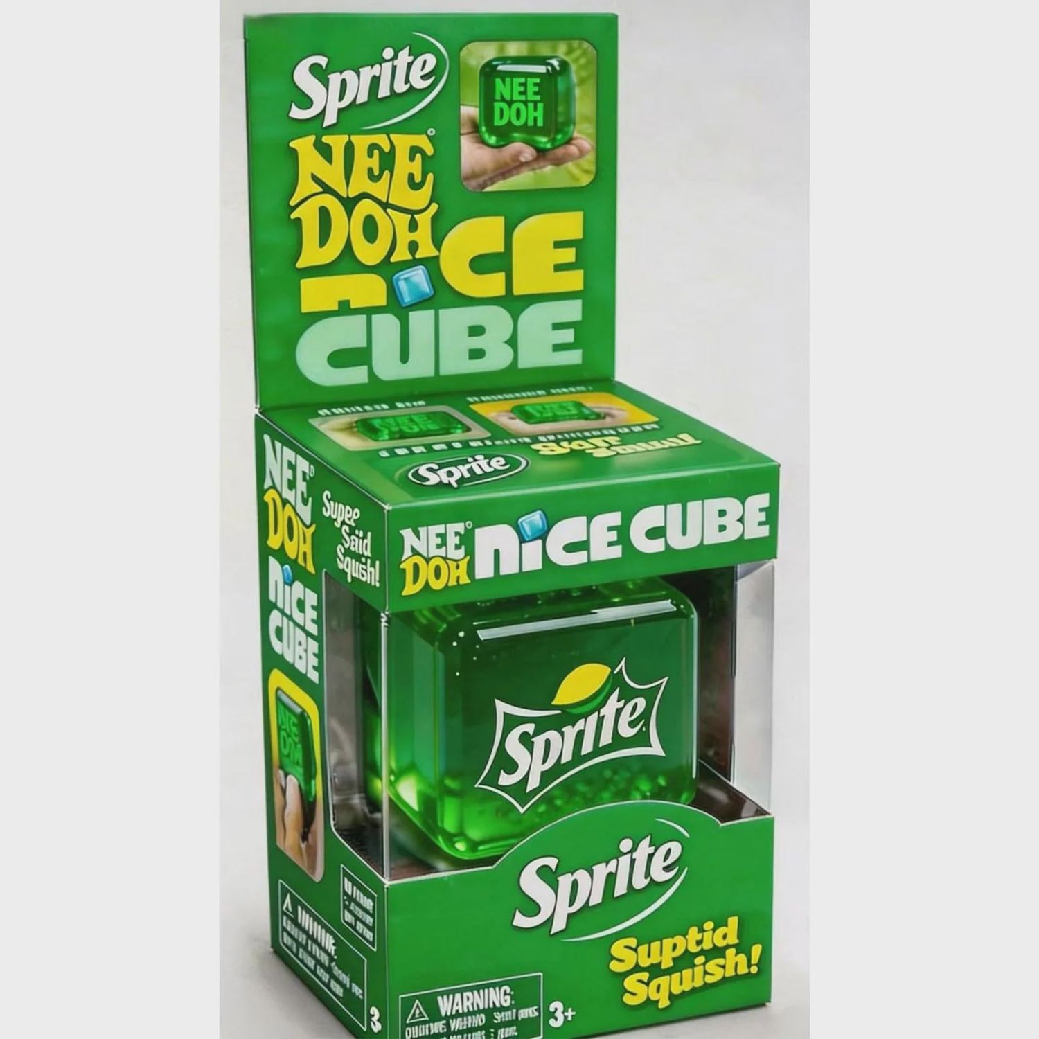 SQUISH TOY SPRITE GREEN CUBE 1/CT