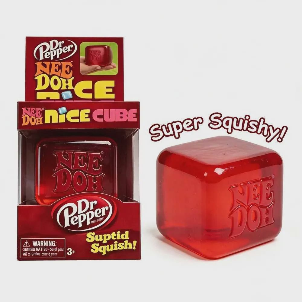 SQUISH TOY DR PEPPER RED CUBE 1/CT