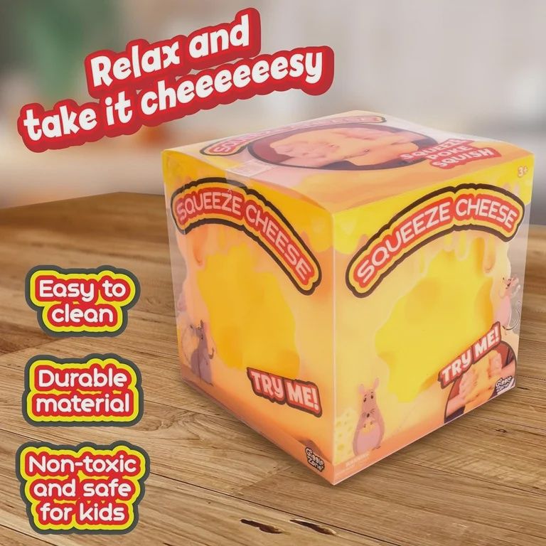 SQUISH TOY CHEESE LARGE 6/CT