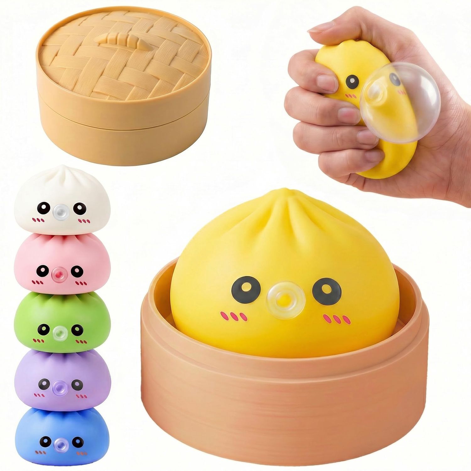 DUMPLING BUBBLE BLOWING SQUISHY 12/CT