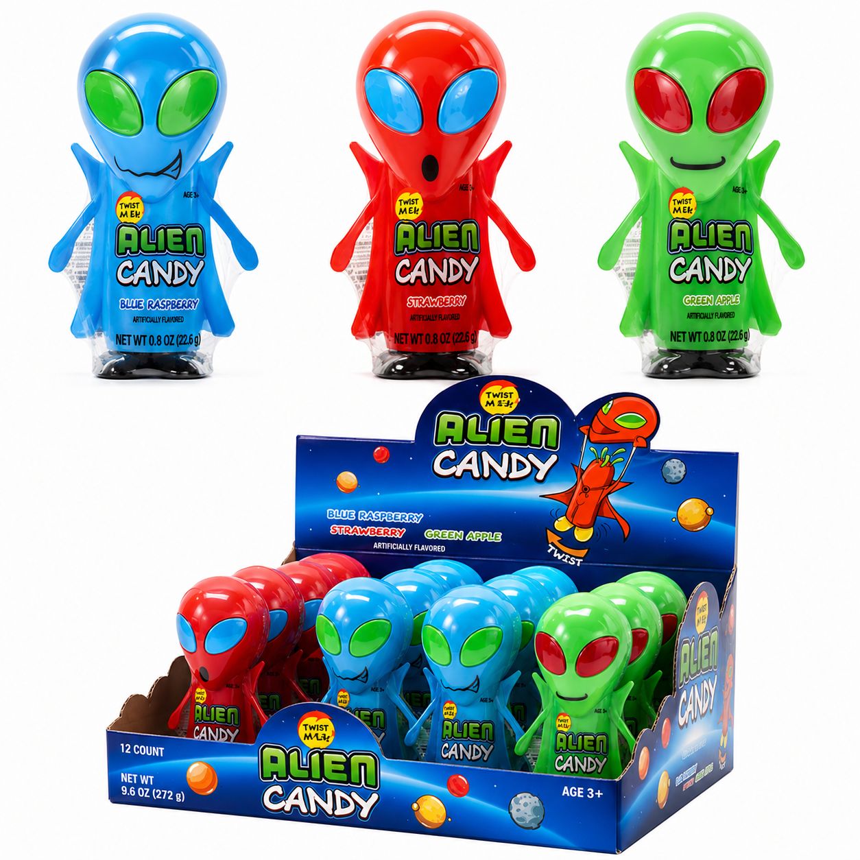 ALIEN CANDY TWIST-N-LIK .8OZ 12/CT