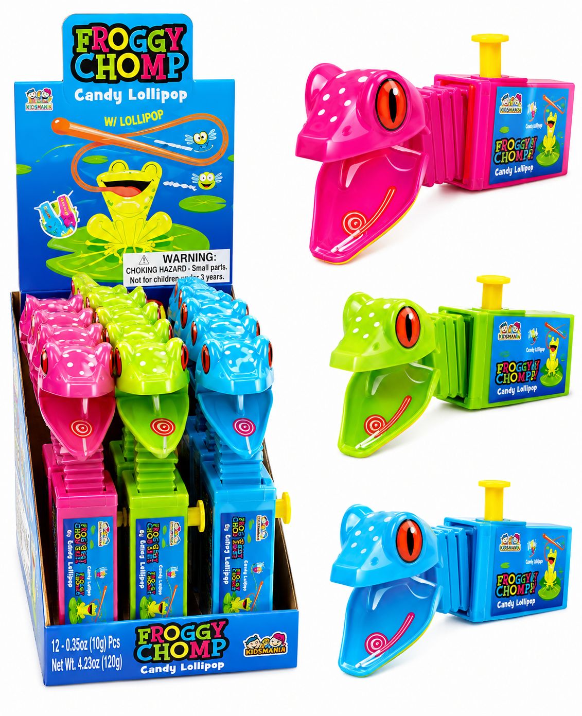 FROGGY CHOMP CANDY LOLLIPOP .60OZ 12/CT