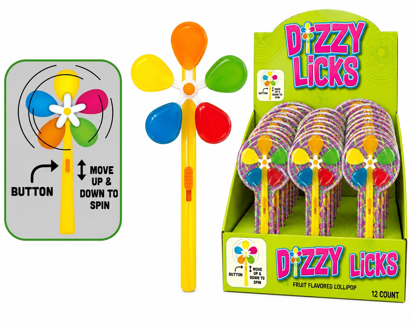 DIZZY LICKS LOLLIPOP .77OZ 12/CT