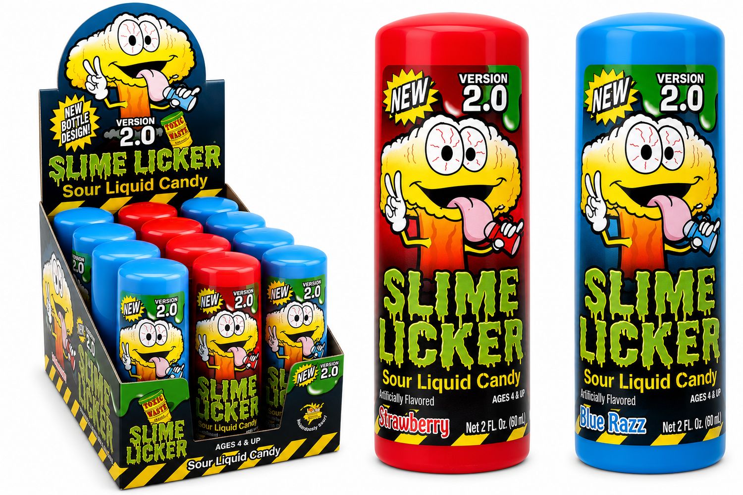 SLIME LICKER 2.0 BLUE RASP. &amp; STRAW 12/CT