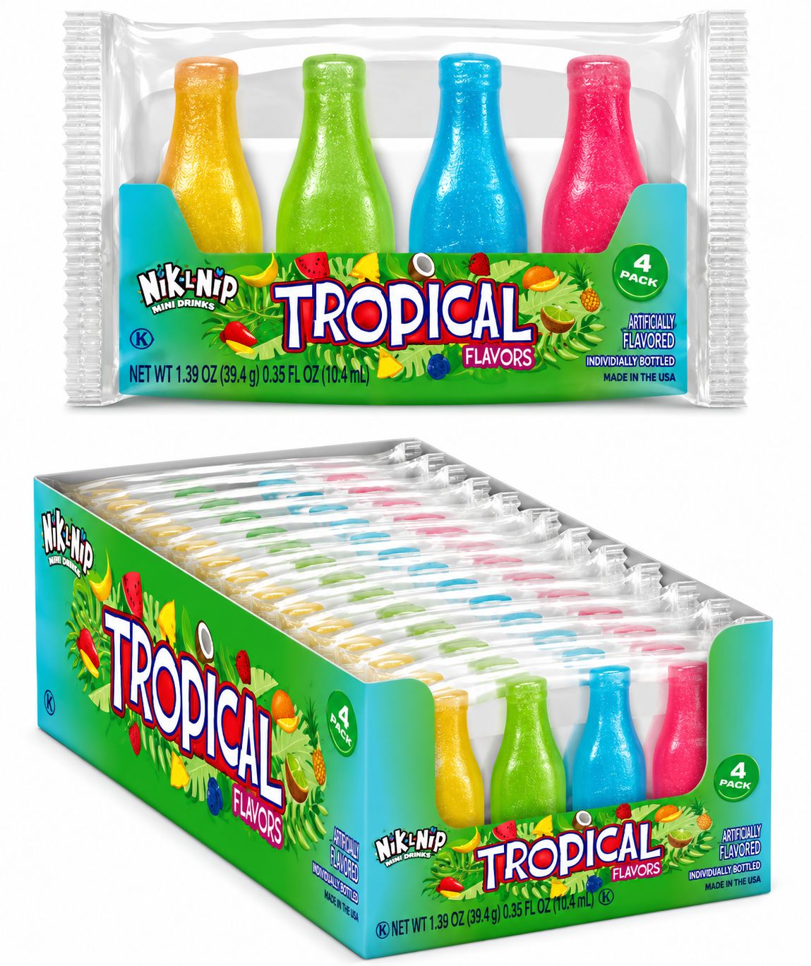 NIK-L-NIP TROPICAL BOTTLES 4PK 18/CT