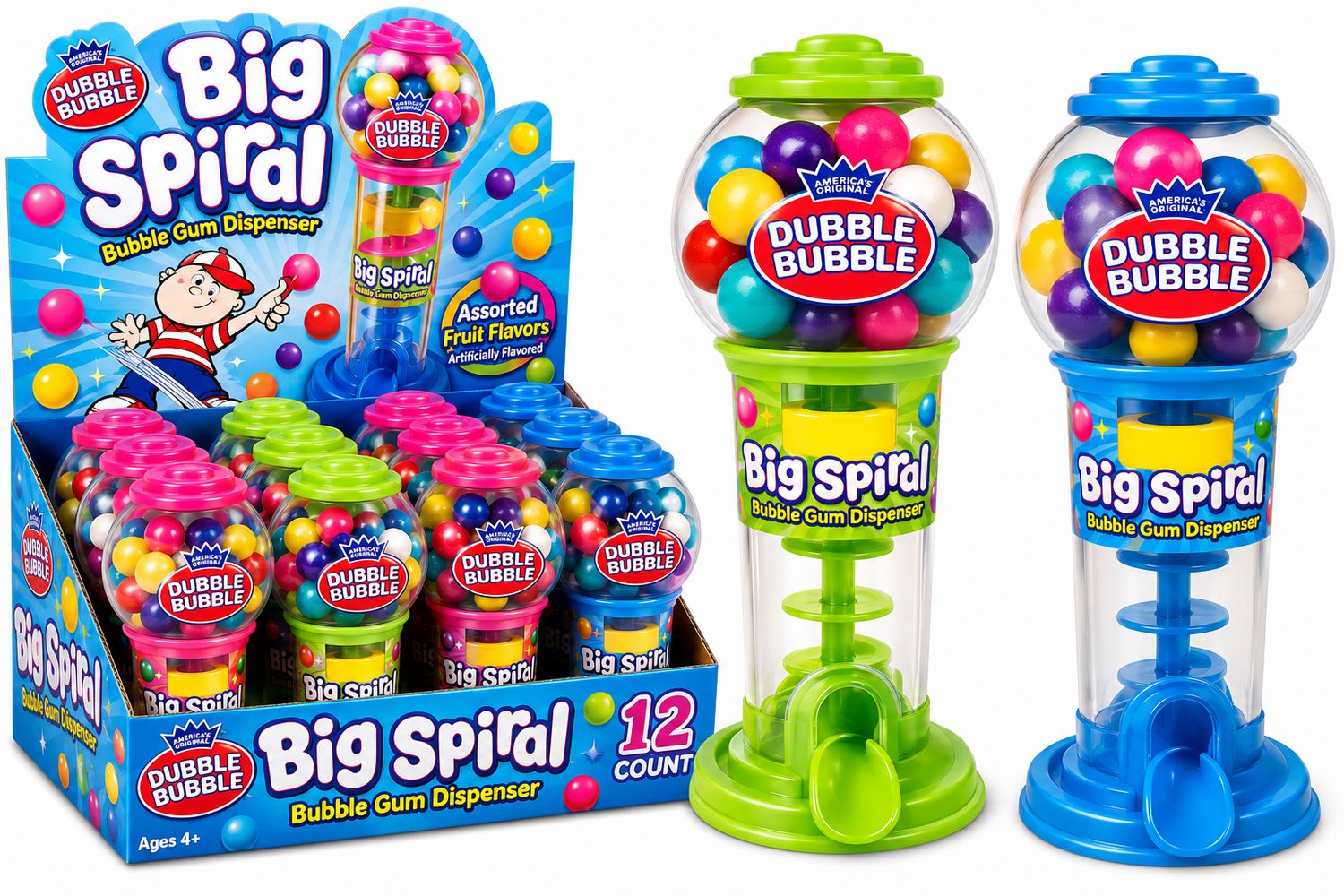 BIG SPIRAL DUBBLE BUBBLE DISPENSER 1.13OZ 12/CT