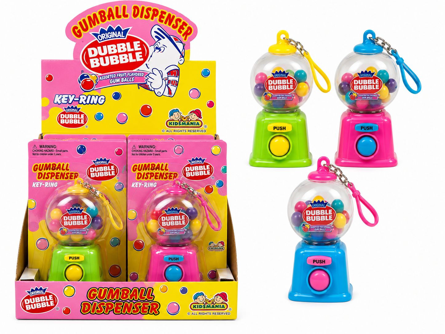 DUBBLE BUBBLE DISPENSER KEYRING 1.13OZ 12/CT