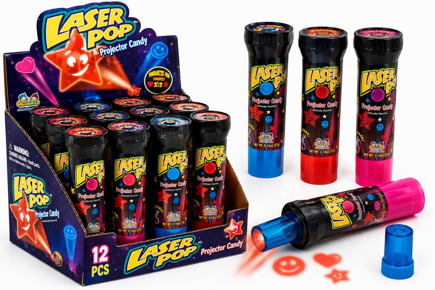 LASER POP PROJECTOR CANDY .71OZ 12/CT
