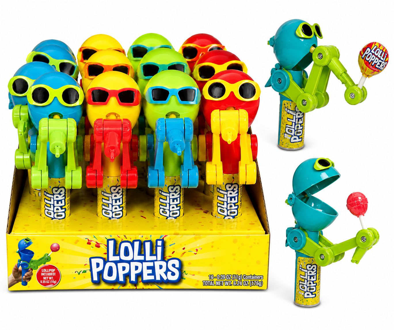 LOLLI POPPERS CANDY .39OZ 16/CT