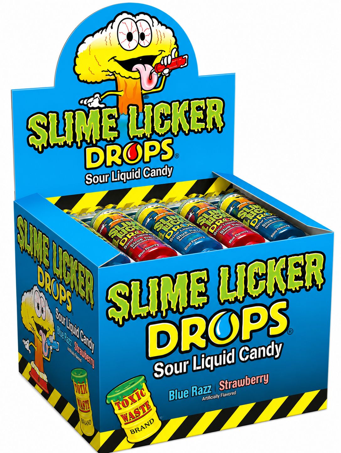 TOXIC WASTE SLIME LICKER DROPS (BLUE RAZZ/STRAWBERRY) .8OZ 30/CT
