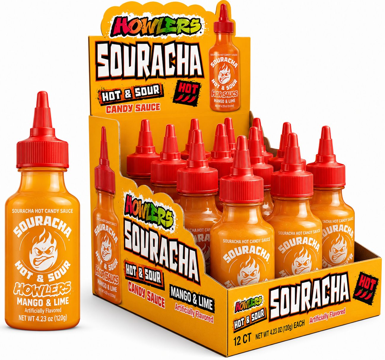 HOWLERS SOURACHA HOT &amp; SOUR CANDY (4.23oz) 12/CT