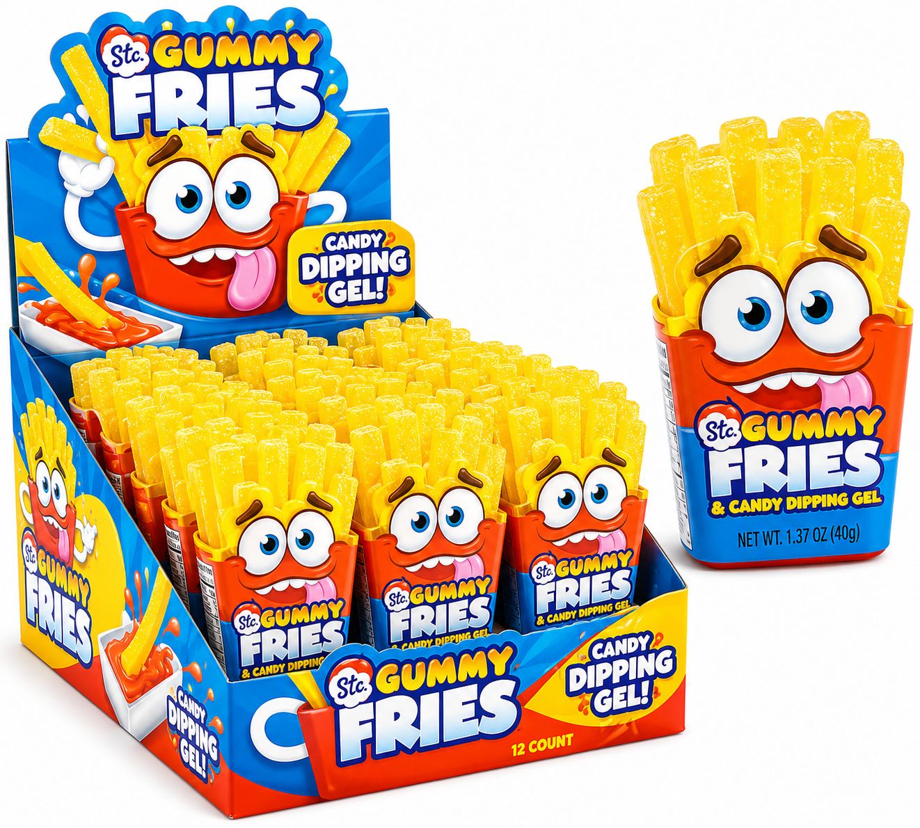 GUMMY FRIES CANDY DIP-N-LIK 1.57oz 12/CT