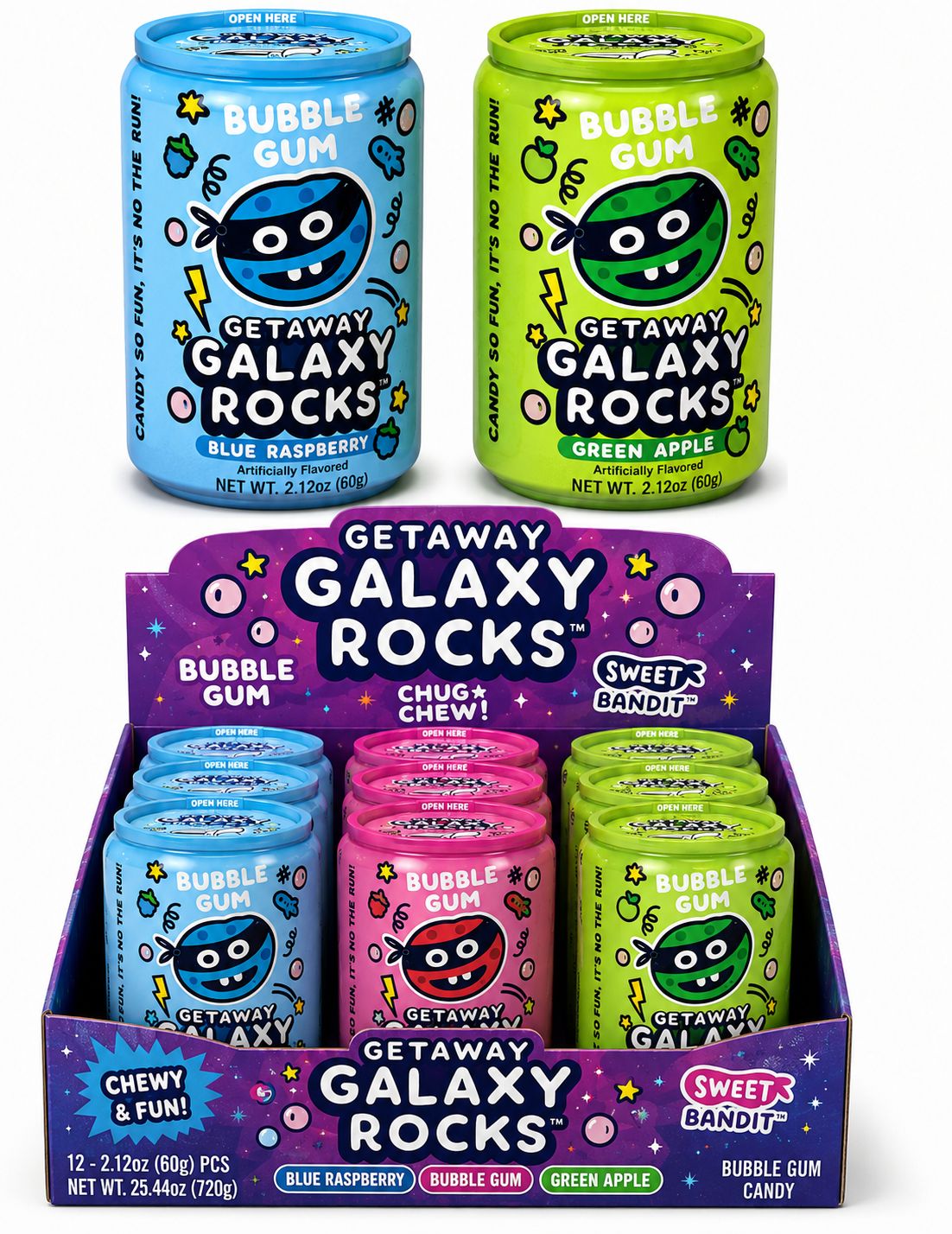 GETAWAY GALAXY ROCKS GUM 2.12OZ 12/CT