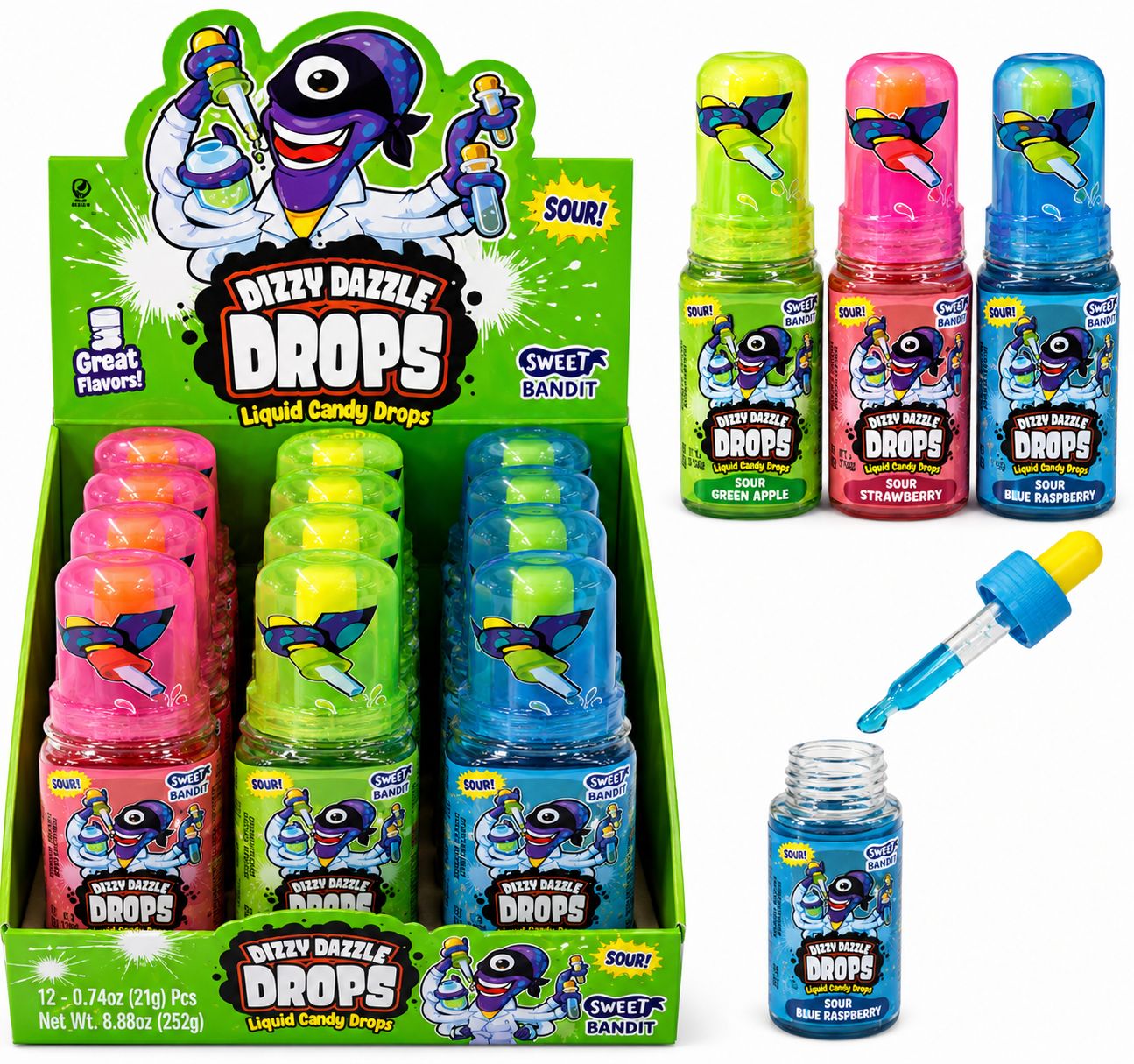 DIZZY DAZZLE DROPS LIQUID CANDY 2.47OZ 12/CT