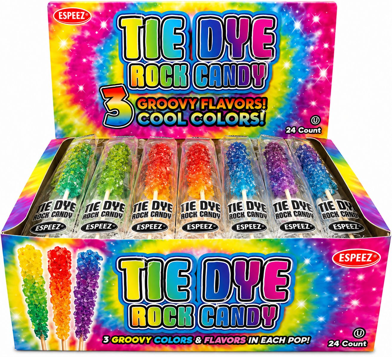 TIE DYE ROCK CANDY 24/CT