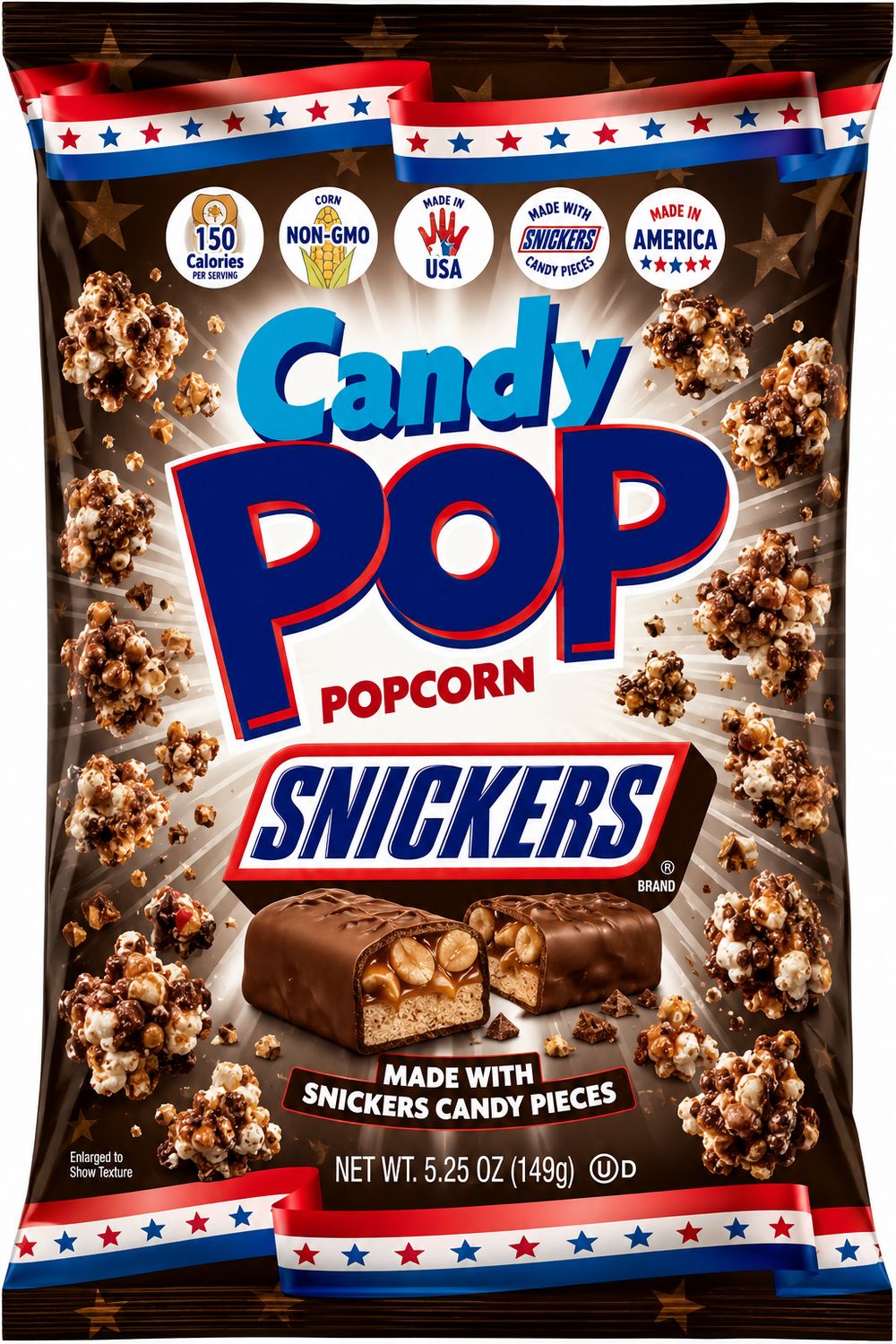 CANDY POP -SNICKERS POPCORN 5.25oz 12/CT