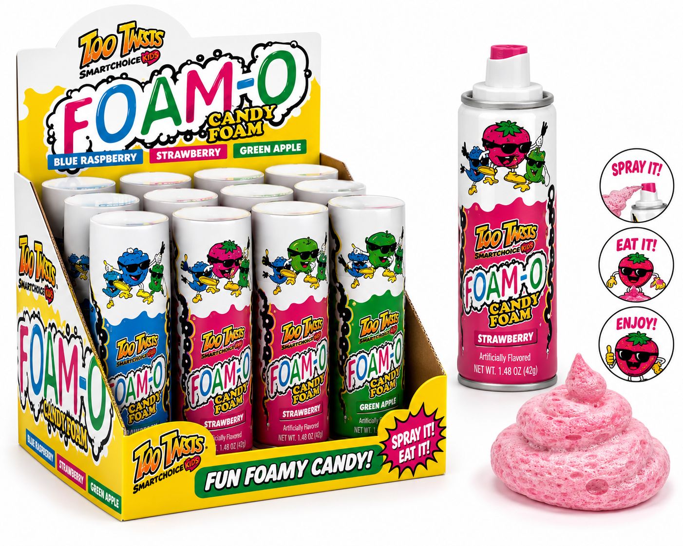 TOO TARTS FOAM-O CANDY FOAM 1.4oz 12/CT