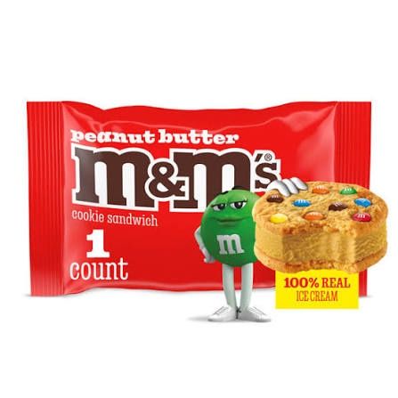 M&amp;M PEANUT BUTTER COOKIE SANDWICH ICE CREAM 24/CT