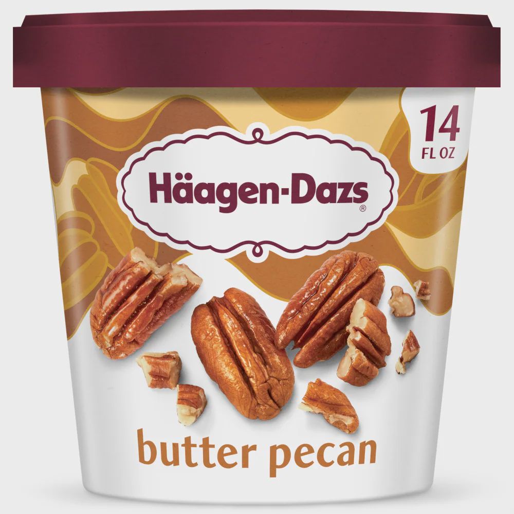HAAGEN-DAZS BUTTER PECAN ICE CREAM 14 OZ 8/CT