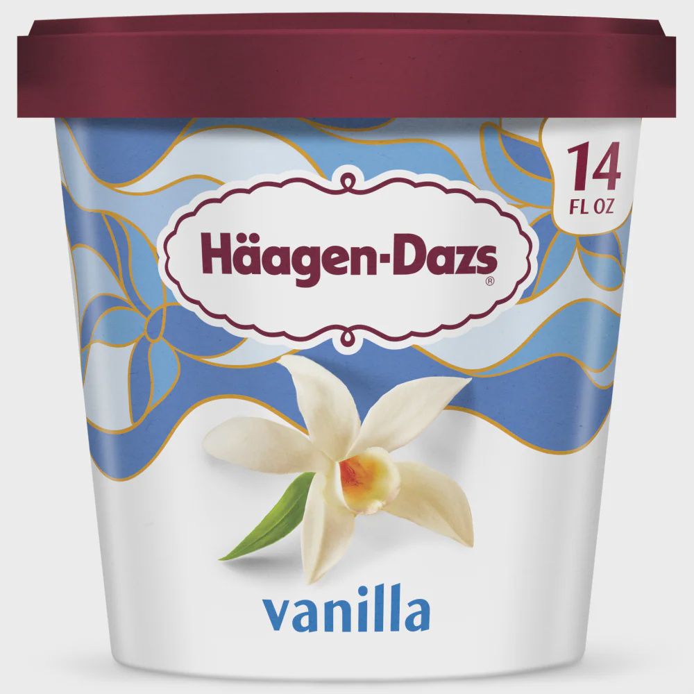 HAAGEN-DAZS VANILLA ICE CREAM 14 OZ 8/CT