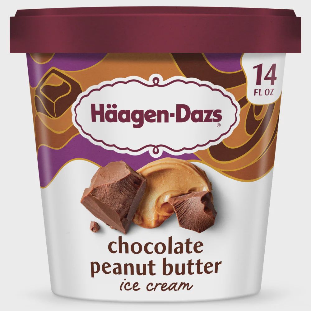 HAAGEN-DAZS CHOCOLATE PEANUT BUTTER ICE CREAM 14 OZ 8/CT