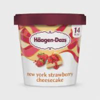 HAAGEN-DAZS NEW YORK STRAWBERRY CHEESECAKE ICE CREAM 14 OZ 8/CT