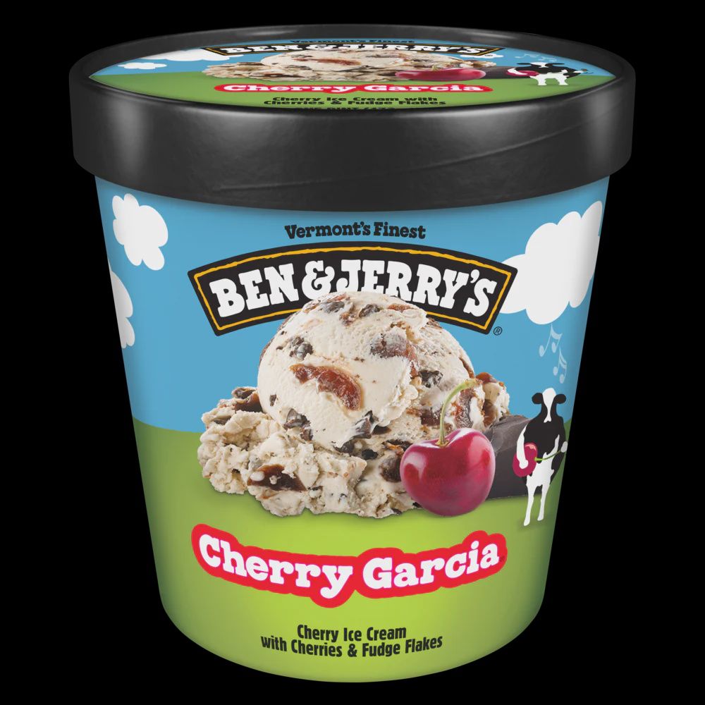 BEN &amp; JERRY'S CHERRY GARCIA ICE CREAM PINT 16 OZ 8/CT