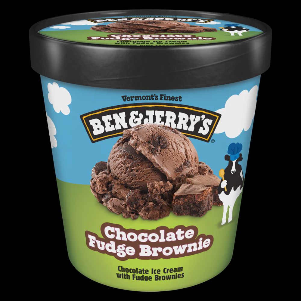 BEN &amp; JERRY'S CHOCOLATE FUDGE BROWNIE ICE CREAM PINT 16 OZ 8/CT