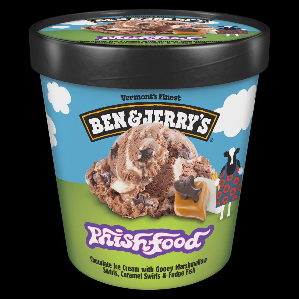 BEN &amp; JERRY'S PHISHFOOD ICE CREAM PINT 16 OZ 8/CT