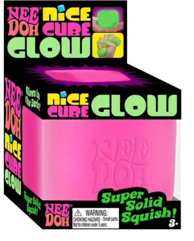 SQUISH TOY CUBE GLOW PINK