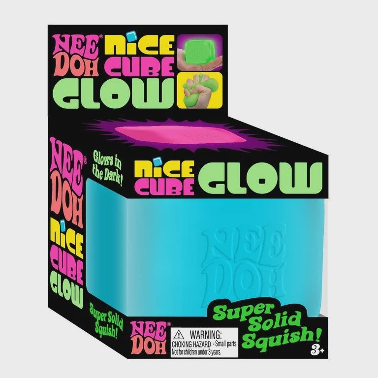 SQUISH TOY CUBE GLOW BLUE