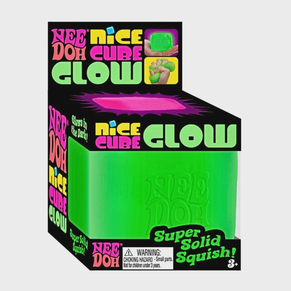 SQUISH TOY CUBE GLOW GREEN