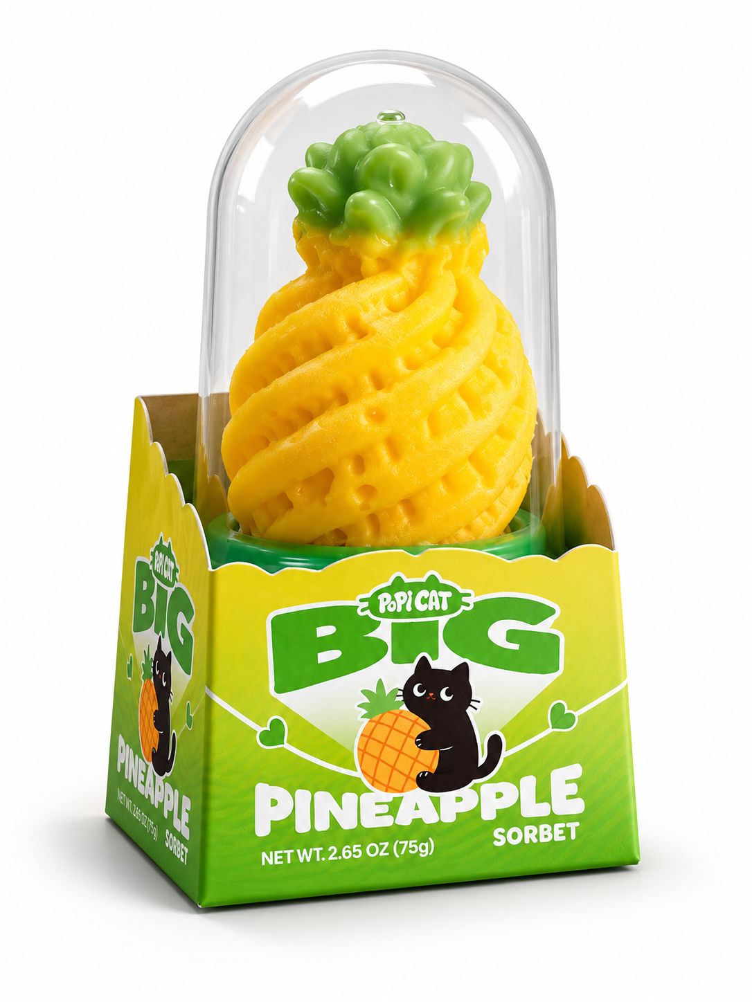 POPI CAT BIG PINEAPPLE SORBET ICE CREAM 24/CT