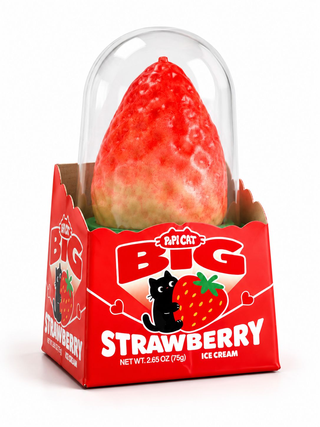 POPI CAT BIG STRAWBERRY ICE CREAM 12/CT