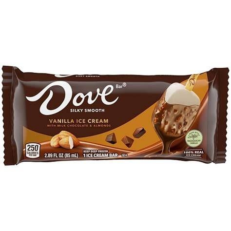 DOVE VANILLA ICE CREAM WITH ALMOND MILK CHOCOLATE 12/CT