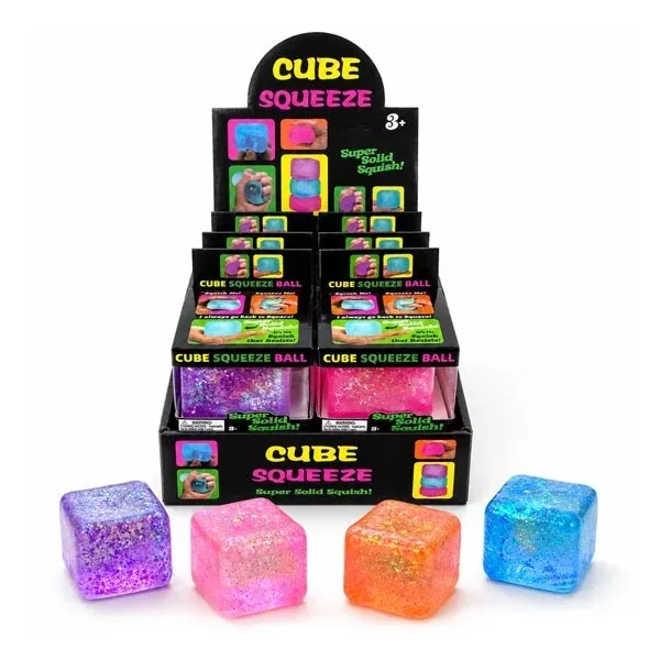SQUISH TOY CUBE W STAR 12/CT
